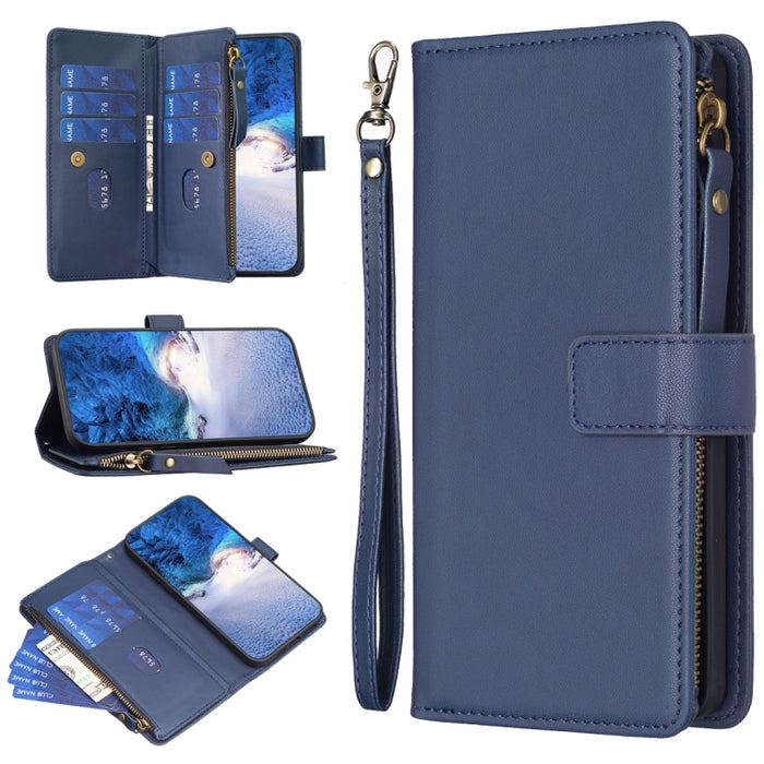 9 ranuras para tarjetas con cremallera, funda de cuero con tapa para teléfono, For Xiaomi Redmi Note 13 Pro 4G Global, For Xiaomi Poco M6 Pro 4G, For Xiaomi Redmi Note 13 4G Global, For Xiaomi Redmi Note 13, For Xiaomi Redmi 13C                        ...