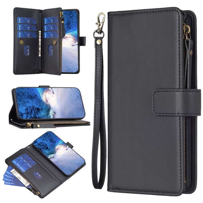 9 ranuras para tarjetas con cremallera, funda de cuero con tapa para teléfono, For Xiaomi Redmi Note 13 Pro 4G Global, For Xiaomi Poco M6 Pro 4G, For Xiaomi Redmi Note 13 4G Global, For Xiaomi Redmi Note 13, For Xiaomi Redmi 13C                        ...