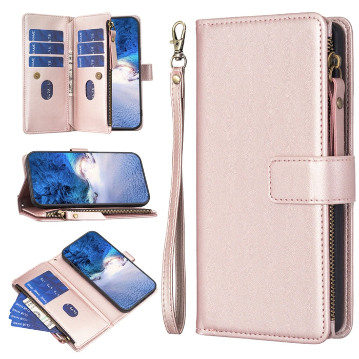 9 ranuras para tarjetas con cremallera, funda de cuero con tapa para teléfono, For Xiaomi Redmi Note 13 Pro 4G Global, For Xiaomi Poco M6 Pro 4G, For Xiaomi Redmi Note 13 4G Global, For Xiaomi Redmi Note 13, For Xiaomi Redmi 13C                        ...