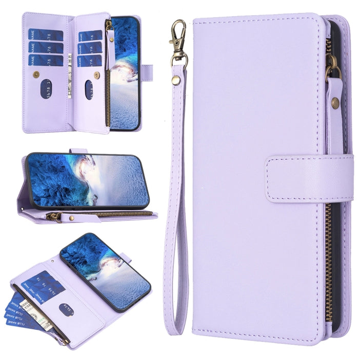 9 ranuras para tarjetas con cremallera, funda de cuero con tapa para teléfono, For Xiaomi Redmi Note 13 Pro 4G Global, For Xiaomi Poco M6 Pro 4G, For Xiaomi Redmi Note 13 4G Global, For Xiaomi Redmi Note 13, For Xiaomi Redmi 13C                        ...