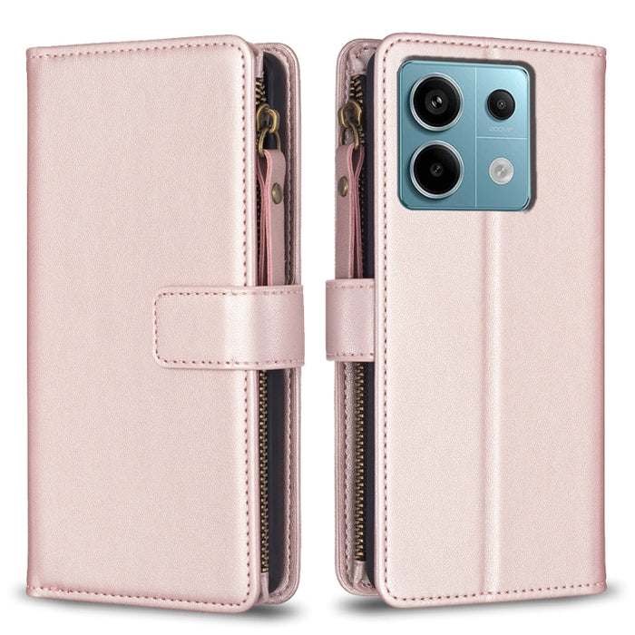 9 ranuras para tarjetas con cremallera, funda de cuero con tapa para teléfono, For Xiaomi Redmi Note 13 Pro 4G Global, For Xiaomi Poco M6 Pro 4G, For Xiaomi Redmi Note 13 4G Global, For Xiaomi Redmi Note 13, For Xiaomi Redmi 13C                        ...