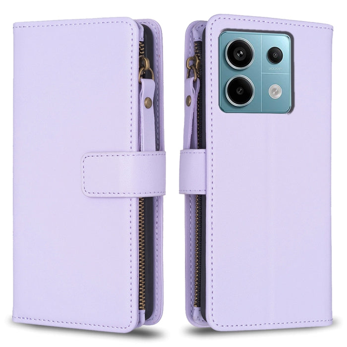 9 ranuras para tarjetas con cremallera, funda de cuero con tapa para teléfono, For Xiaomi Redmi Note 13 Pro 4G Global, For Xiaomi Poco M6 Pro 4G, For Xiaomi Redmi Note 13 4G Global, For Xiaomi Redmi Note 13, For Xiaomi Redmi 13C                        ...
