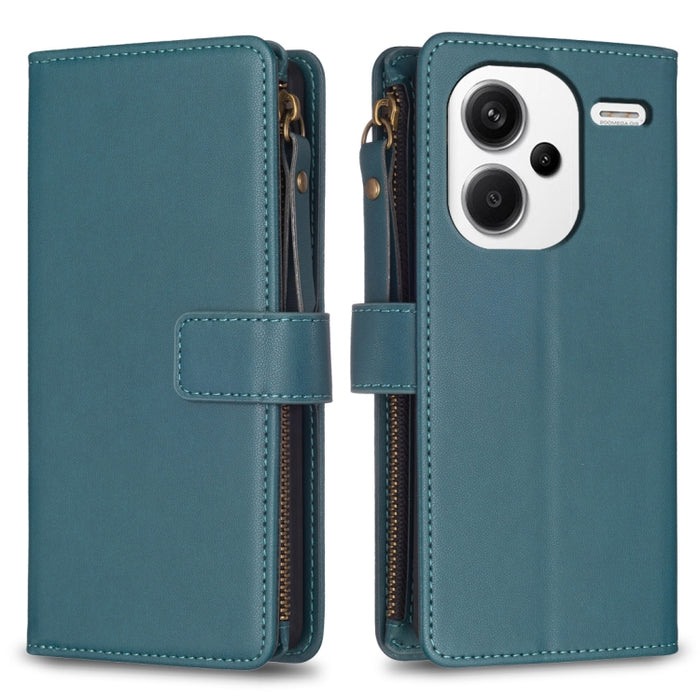 9 ranuras para tarjetas con cremallera, funda de cuero con tapa para teléfono, For Xiaomi Redmi Note 13 Pro 4G Global, For Xiaomi Poco M6 Pro 4G, For Xiaomi Redmi Note 13 4G Global, For Xiaomi Redmi Note 13, For Xiaomi Redmi 13C                        ...