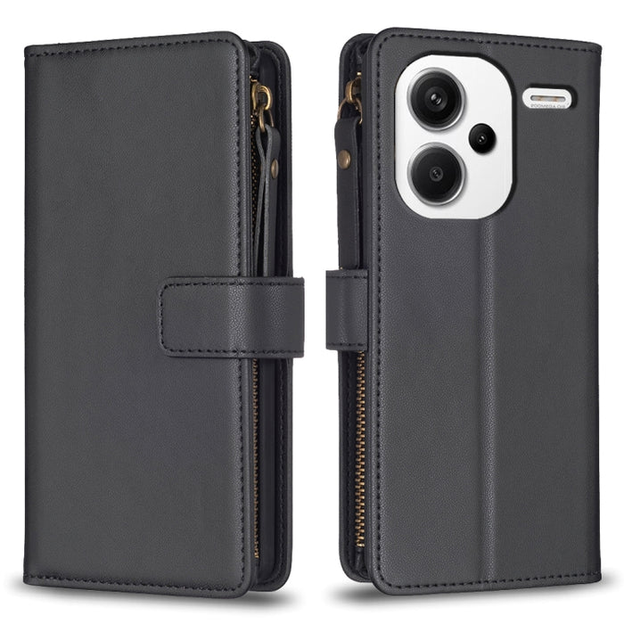 9 ranuras para tarjetas con cremallera, funda de cuero con tapa para teléfono, For Xiaomi Redmi Note 13 Pro 4G Global, For Xiaomi Poco M6 Pro 4G, For Xiaomi Redmi Note 13 4G Global, For Xiaomi Redmi Note 13, For Xiaomi Redmi 13C                        ...
