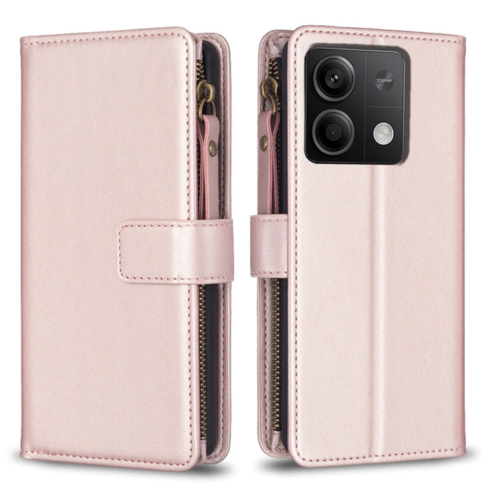 9 ranuras para tarjetas con cremallera, funda de cuero con tapa para teléfono, For Xiaomi Redmi Note 13 Pro 4G Global, For Xiaomi Poco M6 Pro 4G, For Xiaomi Redmi Note 13 4G Global, For Xiaomi Redmi Note 13, For Xiaomi Redmi 13C                        ...