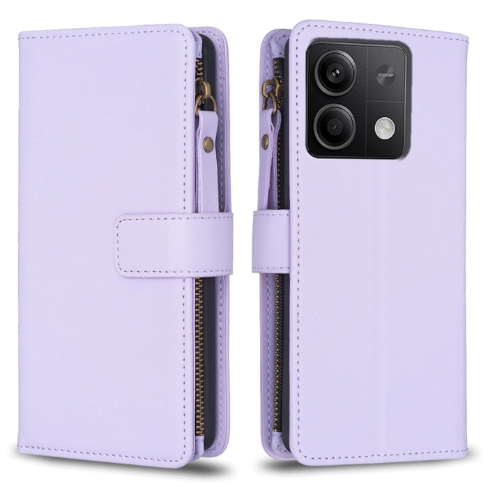 9 ranuras para tarjetas con cremallera, funda de cuero con tapa para teléfono, For Xiaomi Redmi Note 13 Pro 4G Global, For Xiaomi Poco M6 Pro 4G, For Xiaomi Redmi Note 13 4G Global, For Xiaomi Redmi Note 13, For Xiaomi Redmi 13C                        ...
