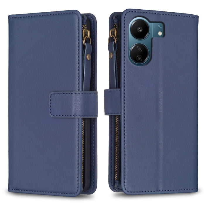 9 ranuras para tarjetas con cremallera, funda de cuero con tapa para teléfono, For Xiaomi Redmi Note 13 Pro 4G Global, For Xiaomi Poco M6 Pro 4G, For Xiaomi Redmi Note 13 4G Global, For Xiaomi Redmi Note 13, For Xiaomi Redmi 13C                        ...
