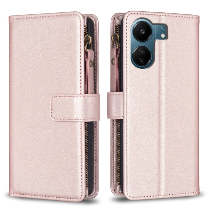 9 ranuras para tarjetas con cremallera, funda de cuero con tapa para teléfono, For Xiaomi Redmi Note 13 Pro 4G Global, For Xiaomi Poco M6 Pro 4G, For Xiaomi Redmi Note 13 4G Global, For Xiaomi Redmi Note 13, For Xiaomi Redmi 13C                        ...