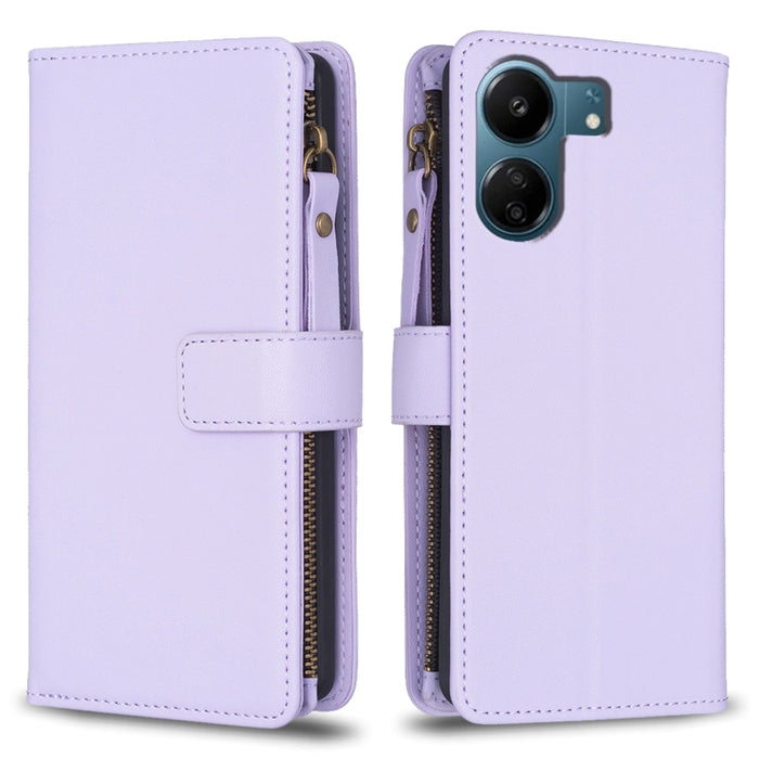 9 ranuras para tarjetas con cremallera, funda de cuero con tapa para teléfono, For Xiaomi Redmi Note 13 Pro 4G Global, For Xiaomi Poco M6 Pro 4G, For Xiaomi Redmi Note 13 4G Global, For Xiaomi Redmi Note 13, For Xiaomi Redmi 13C                        ...