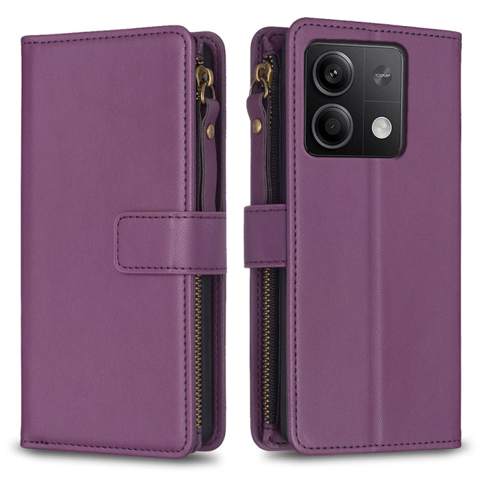 9 ranuras para tarjetas con cremallera, funda de cuero con tapa para teléfono, For Xiaomi Redmi Note 13 Pro 4G Global, For Xiaomi Poco M6 Pro 4G, For Xiaomi Redmi Note 13 4G Global, For Xiaomi Redmi Note 13, For Xiaomi Redmi 13C                        ...