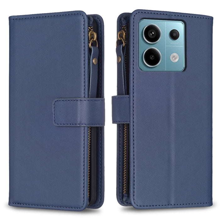 9 ranuras para tarjetas con cremallera, funda de cuero con tapa para teléfono, For Xiaomi Redmi Note 13 Pro 4G Global, For Xiaomi Poco M6 Pro 4G, For Xiaomi Redmi Note 13 4G Global, For Xiaomi Redmi Note 13, For Xiaomi Redmi 13C                        ...