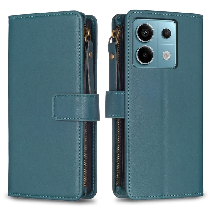 9 ranuras para tarjetas con cremallera, funda de cuero con tapa para teléfono, For Xiaomi Redmi Note 13 Pro 4G Global, For Xiaomi Poco M6 Pro 4G, For Xiaomi Redmi Note 13 4G Global, For Xiaomi Redmi Note 13, For Xiaomi Redmi 13C                        ...