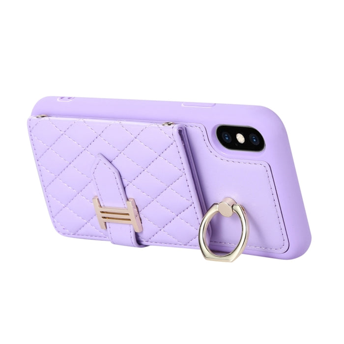 Estuche para teléfono con soporte de anillo y bolsa de tarjeta horizontal con cordón doble