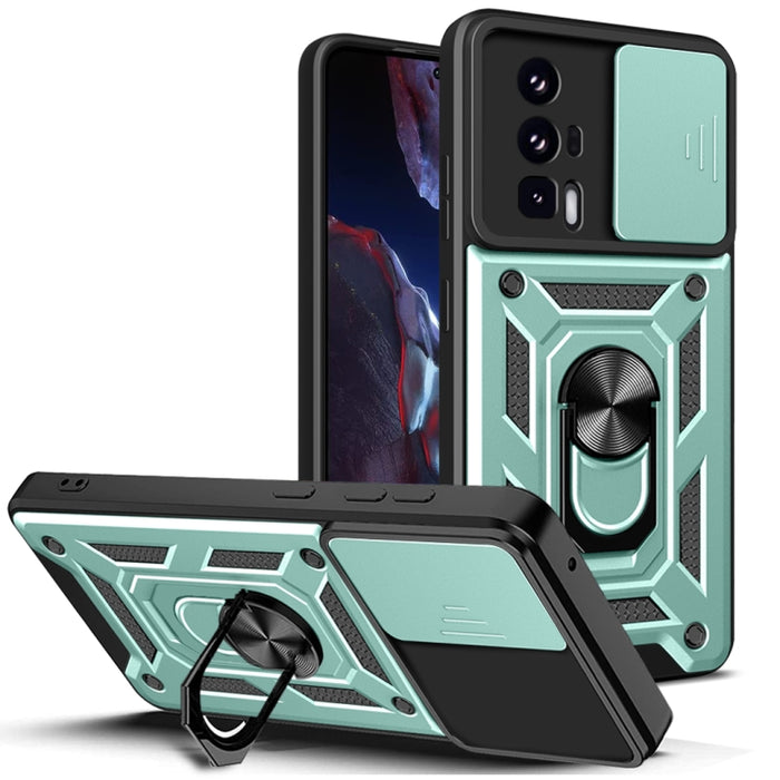 Diseño de cubierta de cámara deslizante TPU Hybrid PC Phone Case, For Xiaomi Poco F5 Pro