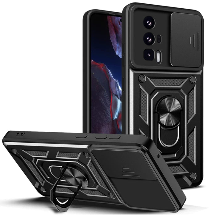 Diseño de cubierta de cámara deslizante TPU Hybrid PC Phone Case, For Xiaomi Poco F5 Pro