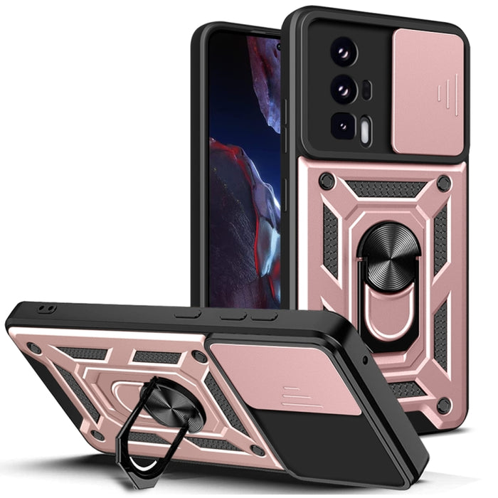 Diseño de cubierta de cámara deslizante TPU Hybrid PC Phone Case, For Xiaomi Poco F5 Pro