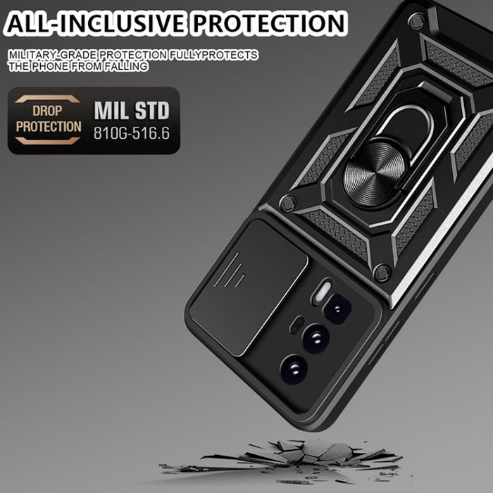 Diseño de cubierta de cámara deslizante TPU Hybrid PC Phone Case, For Xiaomi Poco F5 Pro