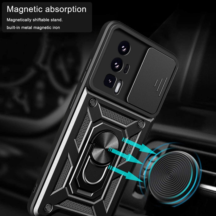 Diseño de cubierta de cámara deslizante TPU Hybrid PC Phone Case, For Xiaomi Poco F5 Pro