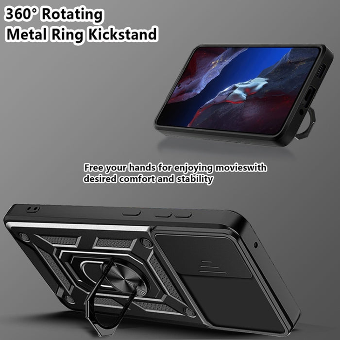 Diseño de cubierta de cámara deslizante TPU Hybrid PC Phone Case, For Xiaomi Poco F5 Pro