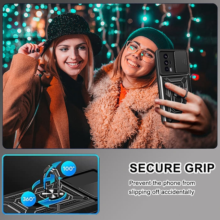 Diseño de cubierta de cámara deslizante TPU Hybrid PC Phone Case, For Xiaomi Poco F5 Pro