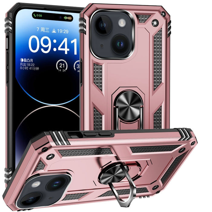 Funda para teléfono TPU + PC a prueba de golpes con soporte
