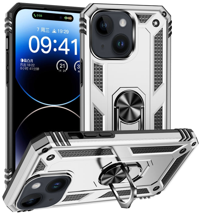 Funda para teléfono TPU + PC a prueba de golpes con soporte