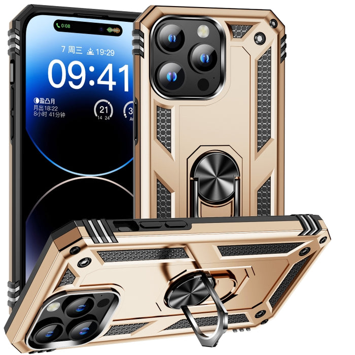 Funda para teléfono TPU + PC a prueba de golpes con soporte