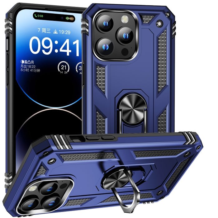 Funda para teléfono TPU + PC a prueba de golpes con soporte