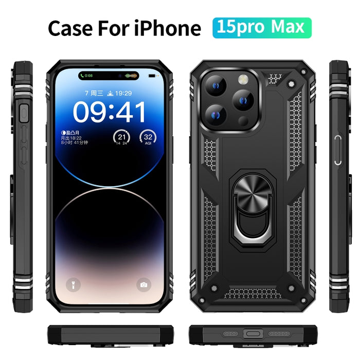 Funda para teléfono TPU + PC a prueba de golpes con soporte