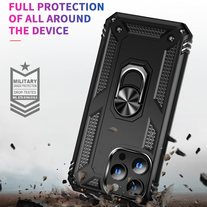 Funda para teléfono TPU + PC a prueba de golpes con soporte