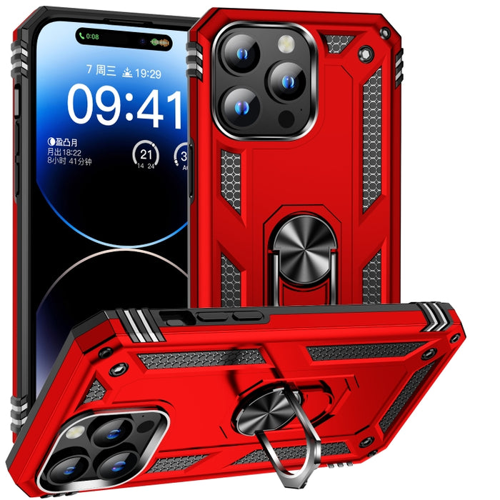 Funda para teléfono TPU + PC a prueba de golpes con soporte