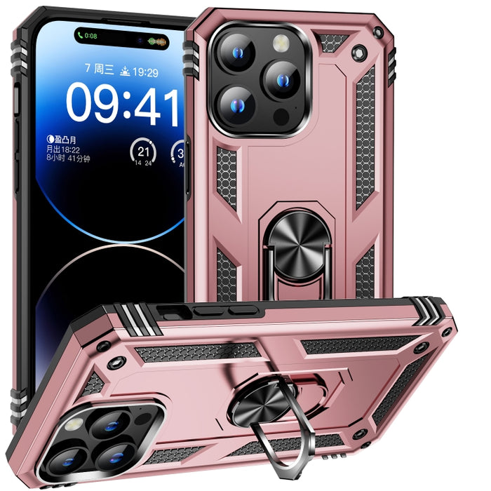 Funda para teléfono TPU + PC a prueba de golpes con soporte