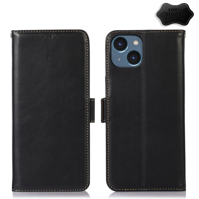 Estuche para teléfono de cuero de vaca con capa superior de Crazy Horse