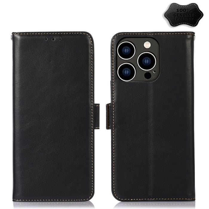 Estuche para teléfono de cuero de vaca con capa superior de Crazy Horse
