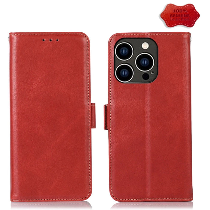 Estuche para teléfono de cuero de vaca con capa superior de Crazy Horse