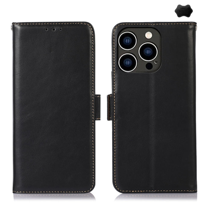 Estuche para teléfono de cuero de vaca con capa superior de Crazy Horse