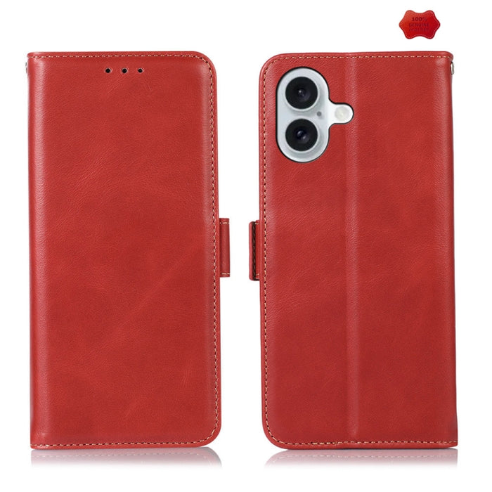 Estuche para teléfono de cuero de vaca con capa superior de Crazy Horse