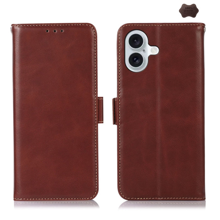 Estuche para teléfono de cuero de vaca con capa superior de Crazy Horse