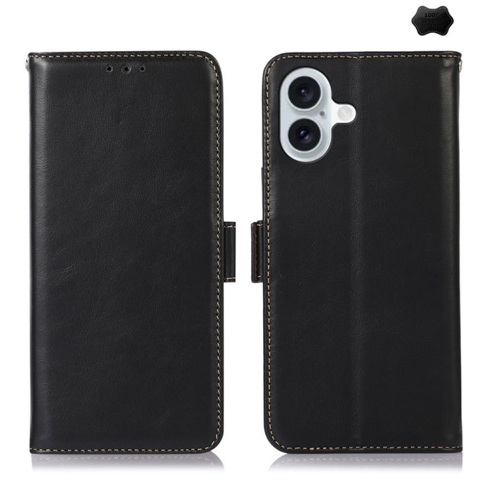 Estuche para teléfono de cuero de vaca con capa superior de Crazy Horse
