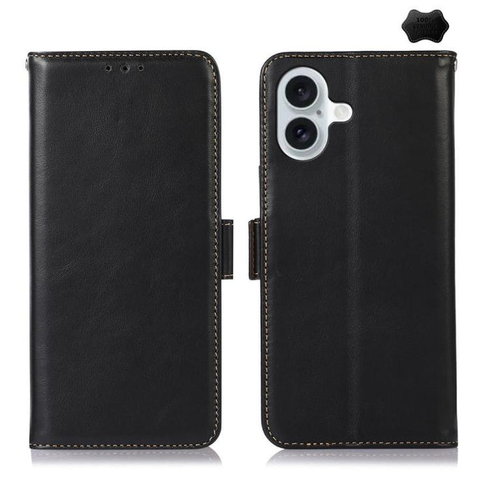 Estuche para teléfono de cuero de vaca con capa superior de Crazy Horse