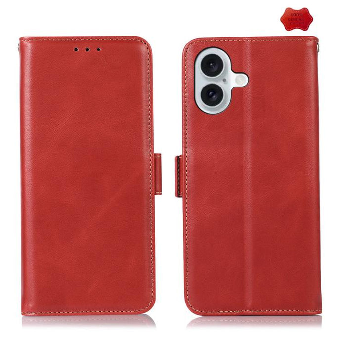 Estuche para teléfono de cuero de vaca con capa superior de Crazy Horse