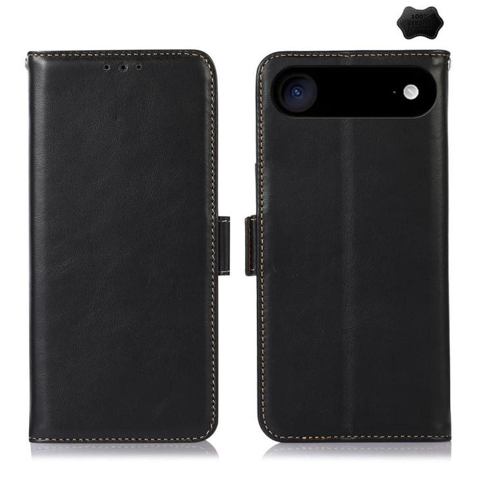 Estuche para teléfono de cuero de vaca con capa superior de Crazy Horse
