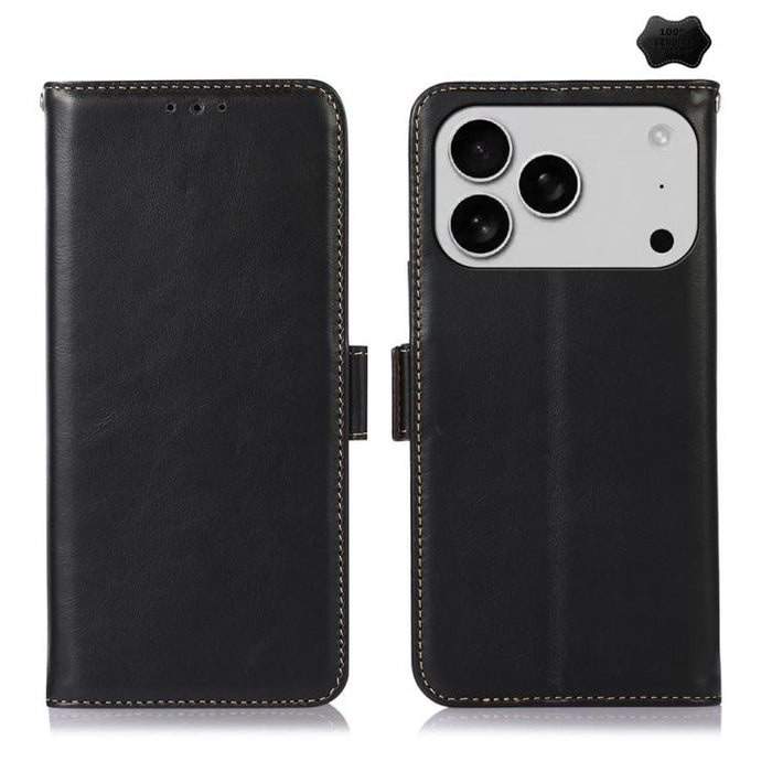 Estuche para teléfono de cuero de vaca con capa superior de Crazy Horse