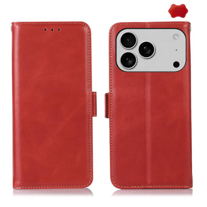 Estuche para teléfono de cuero de vaca con capa superior de Crazy Horse
