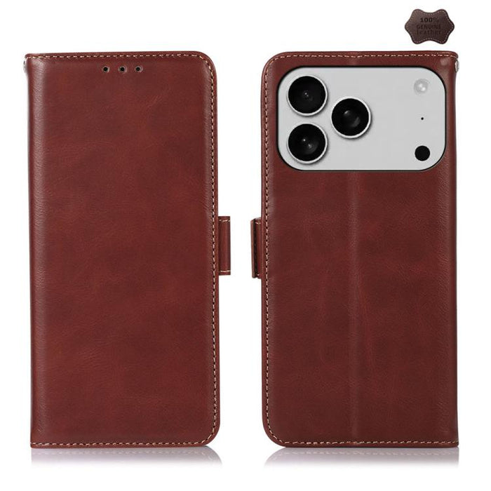 Estuche para teléfono de cuero de vaca con capa superior de Crazy Horse