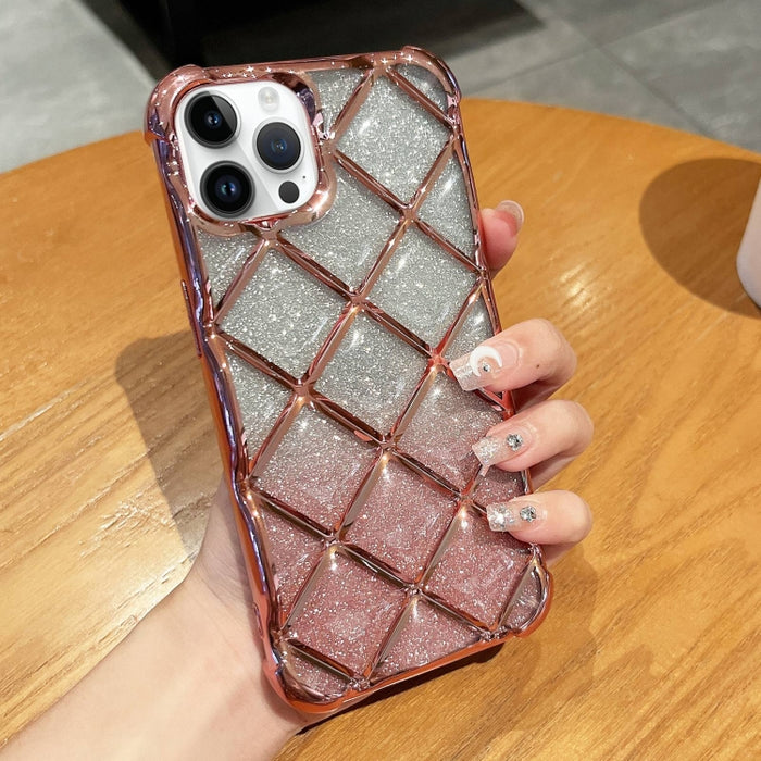 Estuche para teléfono de papel brillante con grabado láser de celosía de diamante 3D