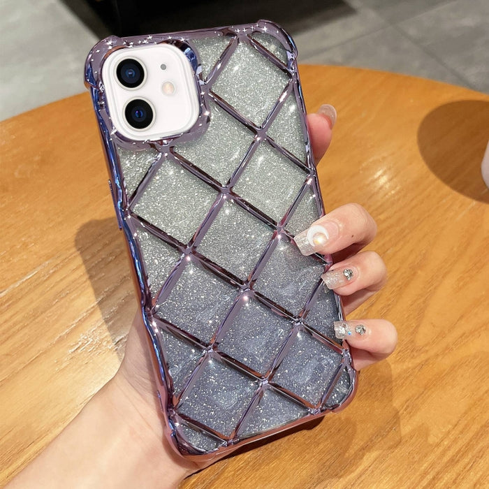 Estuche para teléfono de papel brillante con grabado láser de celosía de diamante 3D