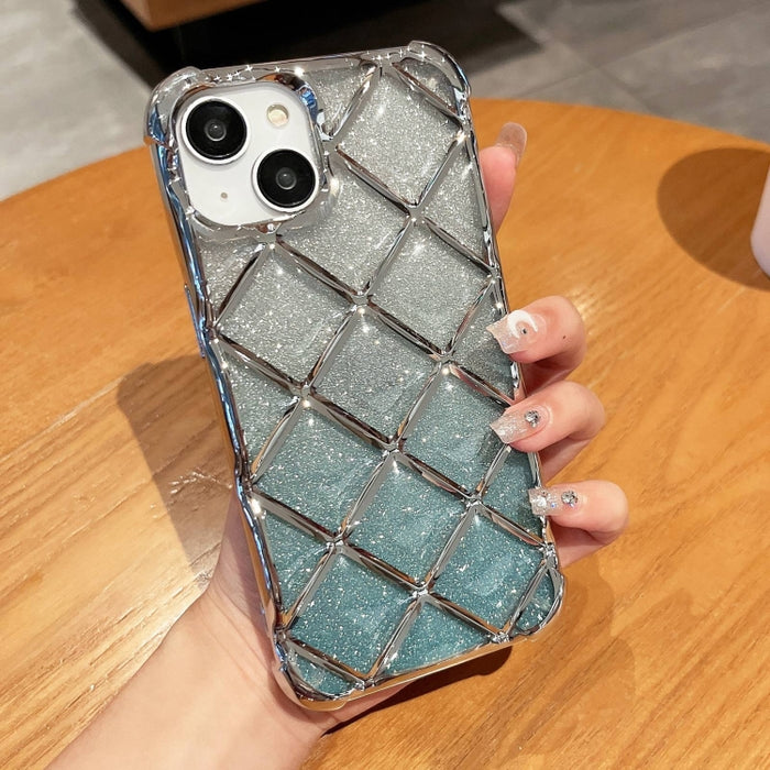 Estuche para teléfono de papel brillante con grabado láser de celosía de diamante 3D
