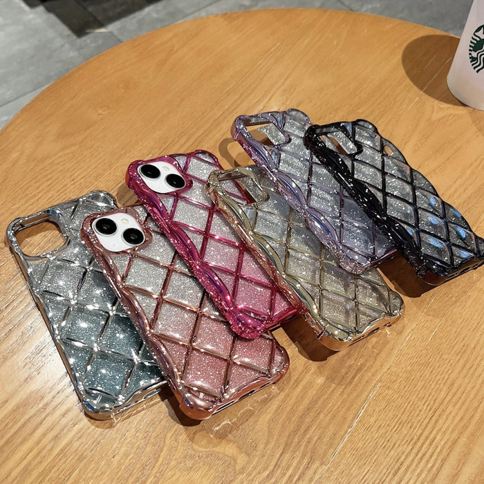 Estuche para teléfono de papel brillante con grabado láser de celosía de diamante 3D