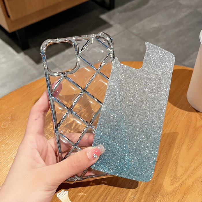 Estuche para teléfono de papel brillante con grabado láser de celosía de diamante 3D